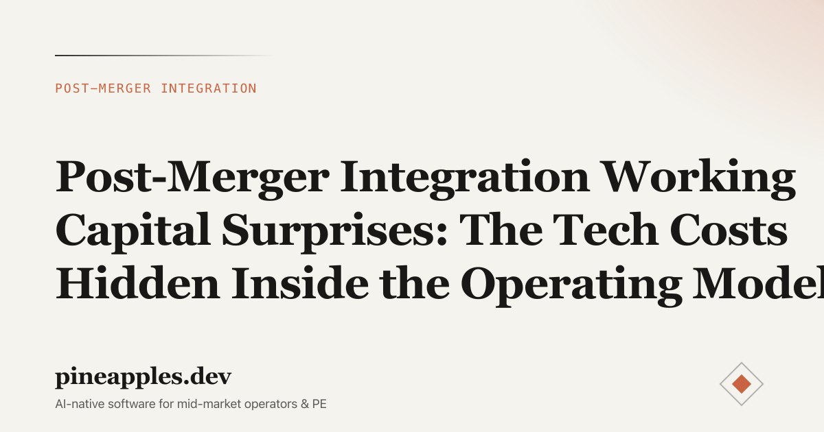 Post-Merger Integration Working Capital Surprises: The Tech Costs Hidden Inside the Operating Model